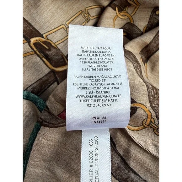 Lauren Ralph Lauren Shirt Women Size 2X Beige Equestrian Print Cotton Button Up - Picture 14 of 16